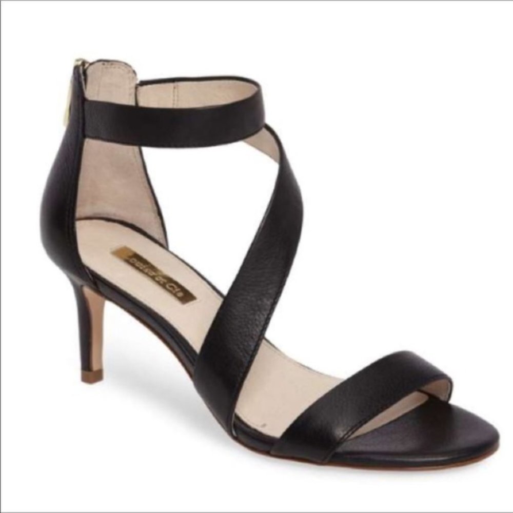 NEW LOUISE ET CIE 'HILIO' BLACK LEATHER SANDAL 4.5